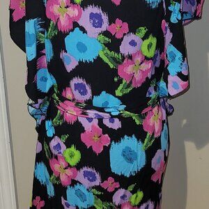 Black Floral Derek Heart Size 8 Women's Dress